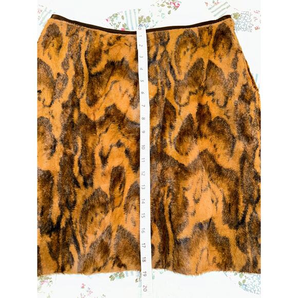VINTAGE 90'S GIANFRANCO FERRE FUZZY ANIMAL PRINT SKIRT ITALY 44 FARFETCH - Picture 5 of 8